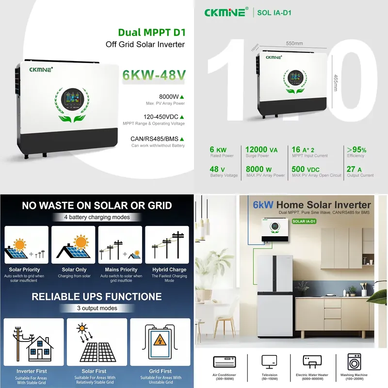 Off Grid Solar Inverter 48V 6000W - Gorąca sprzedaż hurtowa: dwukanałowy falownik solarny