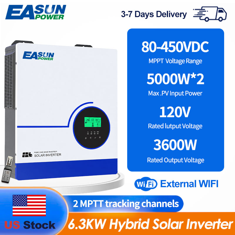 EASUN POWER 6300W – hybrydowy  – Grid Tie Inverter Limiter 2000W recenzja i cena
