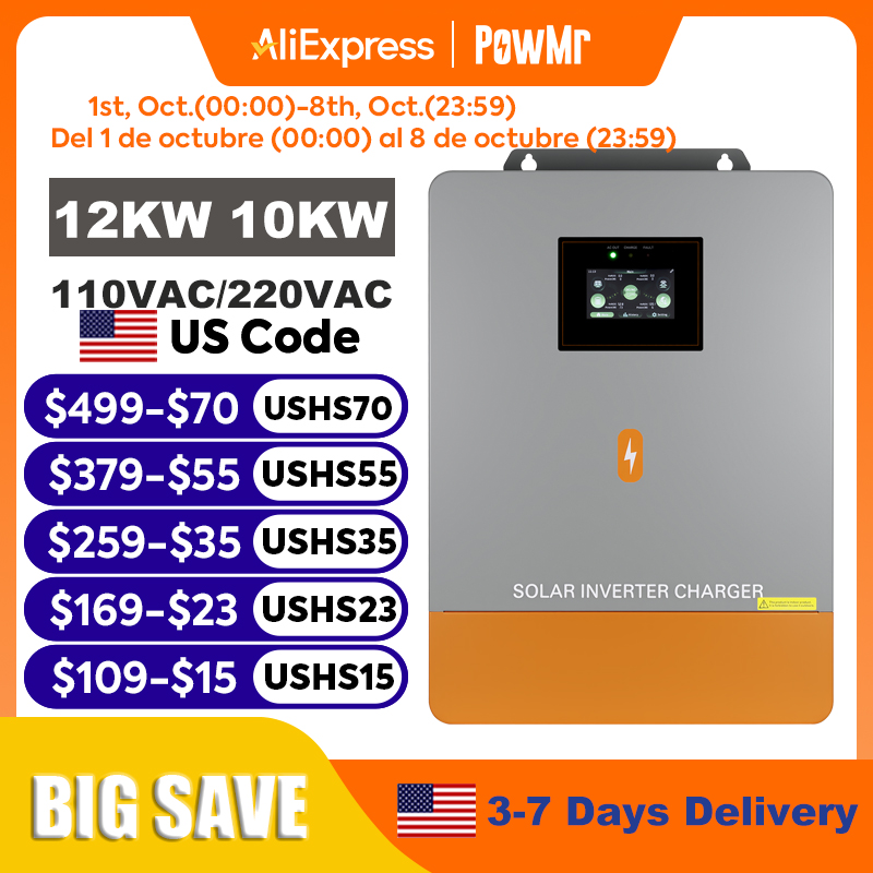 PowMr 12KW 10KW Inwerter z pod – Split Phase Inverter 10Kw 110V 220V recenzja i cena